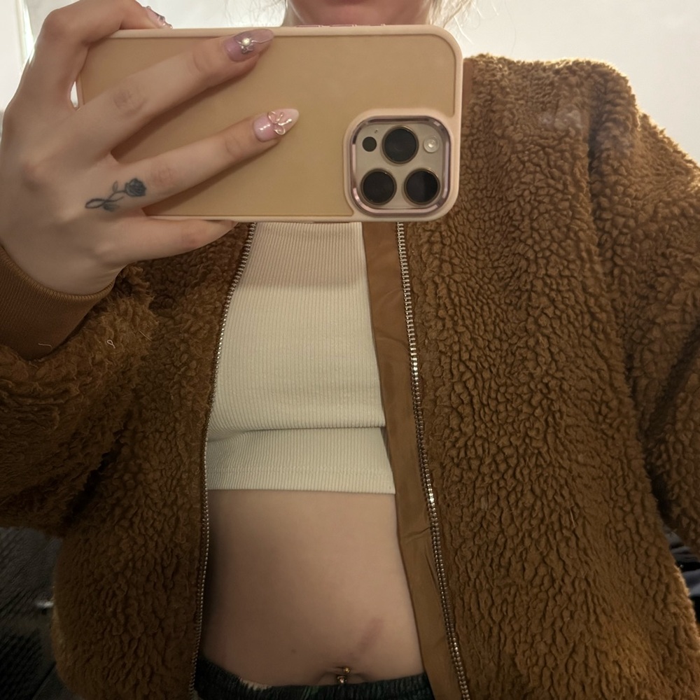 Women's Brown Sherpa Jacket